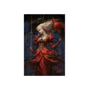 Woman in Red Gown Metal Poster