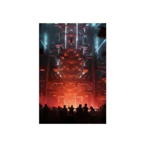 Crowd Facing Sci-Fi Machine Metal Poster