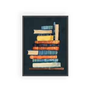 Stack of Hardcover Books Framed Poster
