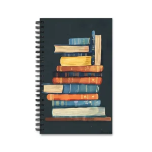 Stack of Hardcover Books Spiral Notebook