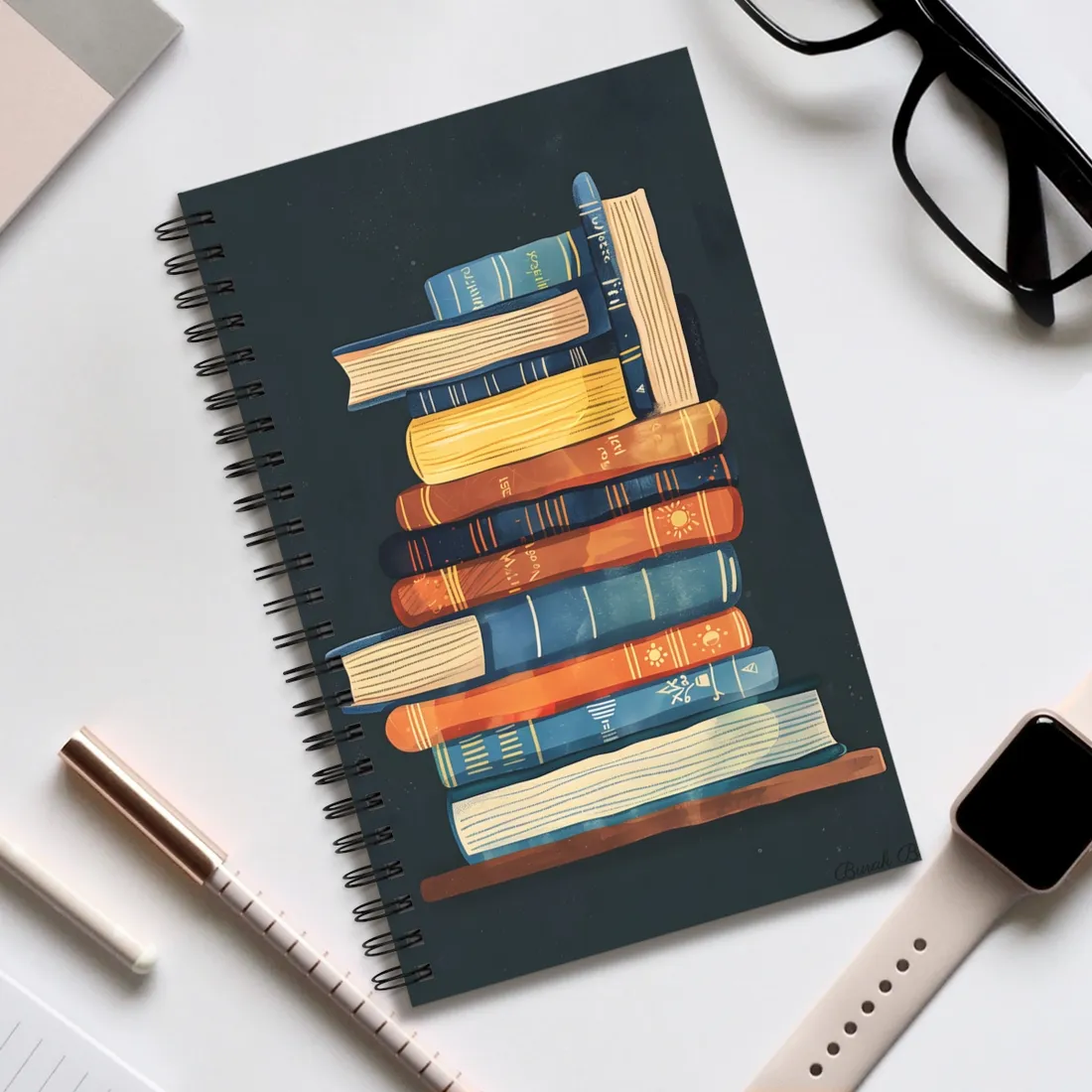 Custom Book Art: Literary - Spiral Notebook