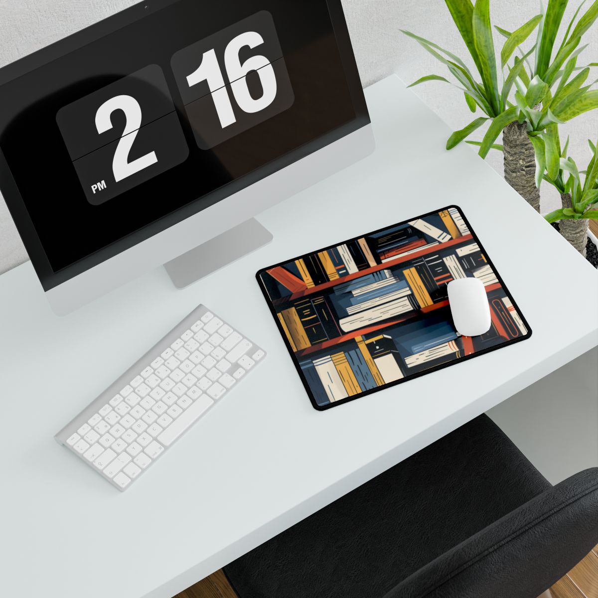 Custom Book Stack: Aesthetic Literary Artwork - Desk Mat