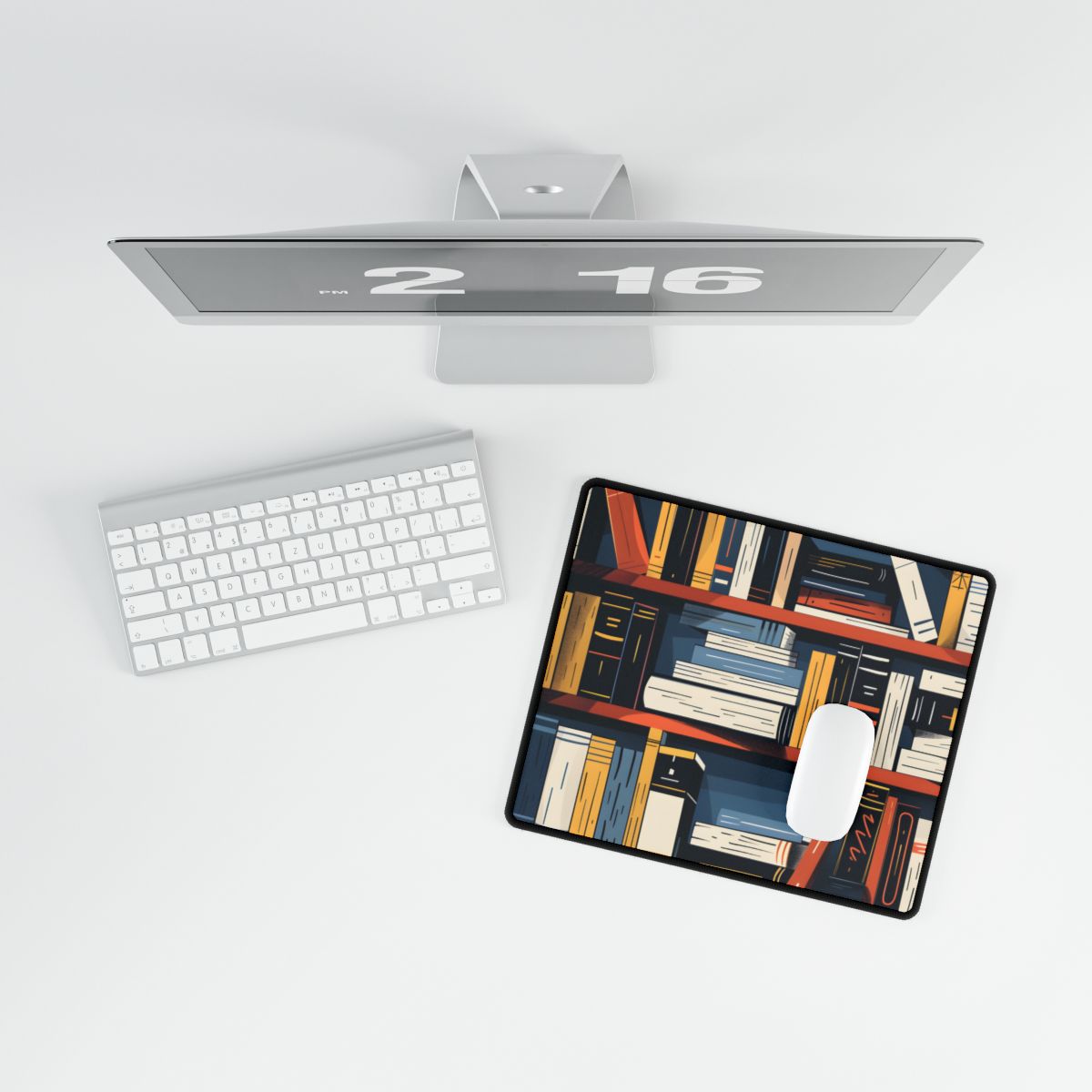Custom Book Stack: Aesthetic Literary Artwork - Desk Mat