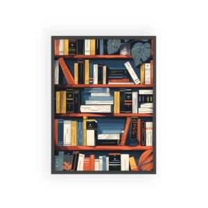 Bookshelf with Plants Framed Poster