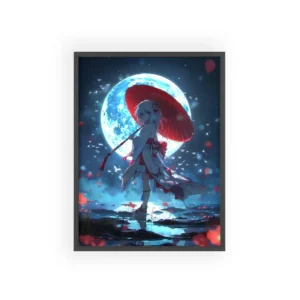 Girl with Red Umbrella Framed Poster