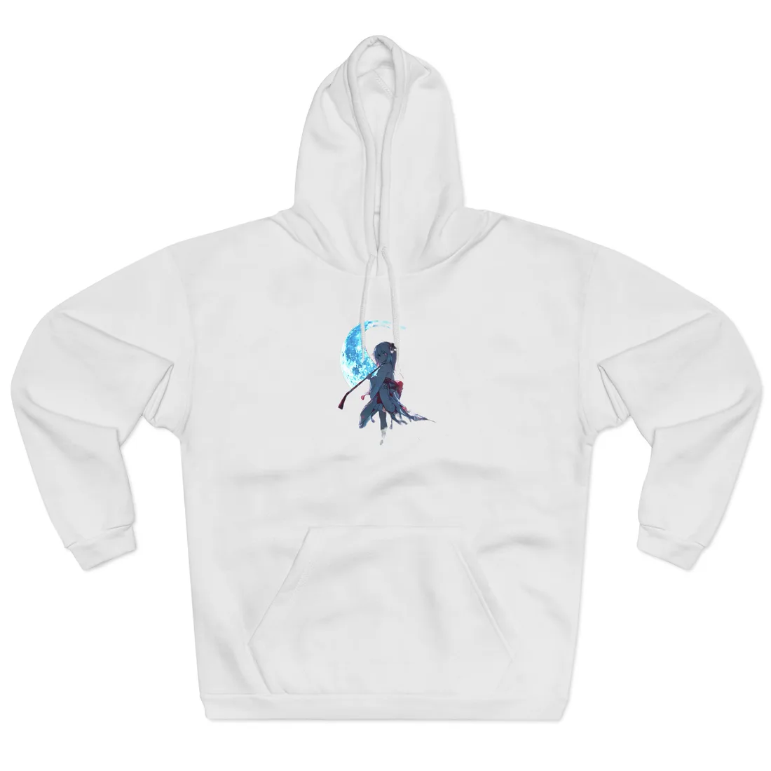 Cute Anime Girl with Umbrella: Rainy Day Art - Hoodie (White)