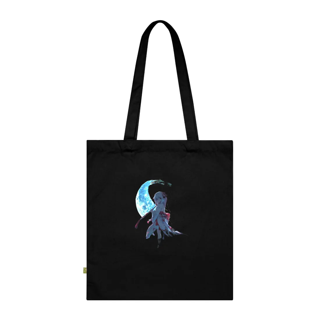 Cute Anime Girl with Umbrella: Rainy Day Art - Tote Bag (Black)