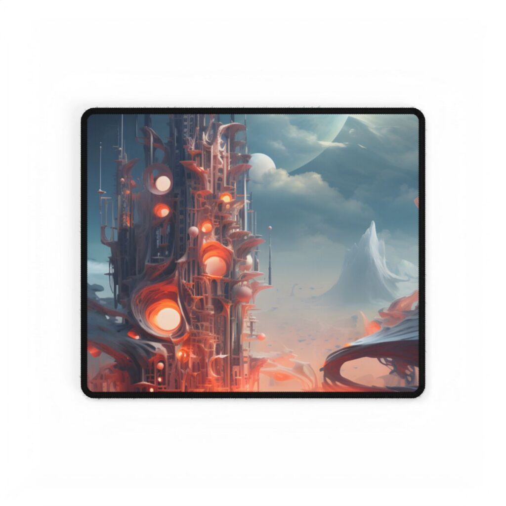 Cyber Dreams: Abstract Artwork - Desk Mat