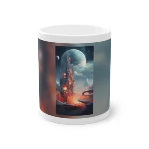 Glowing Spire Under Moon Mug