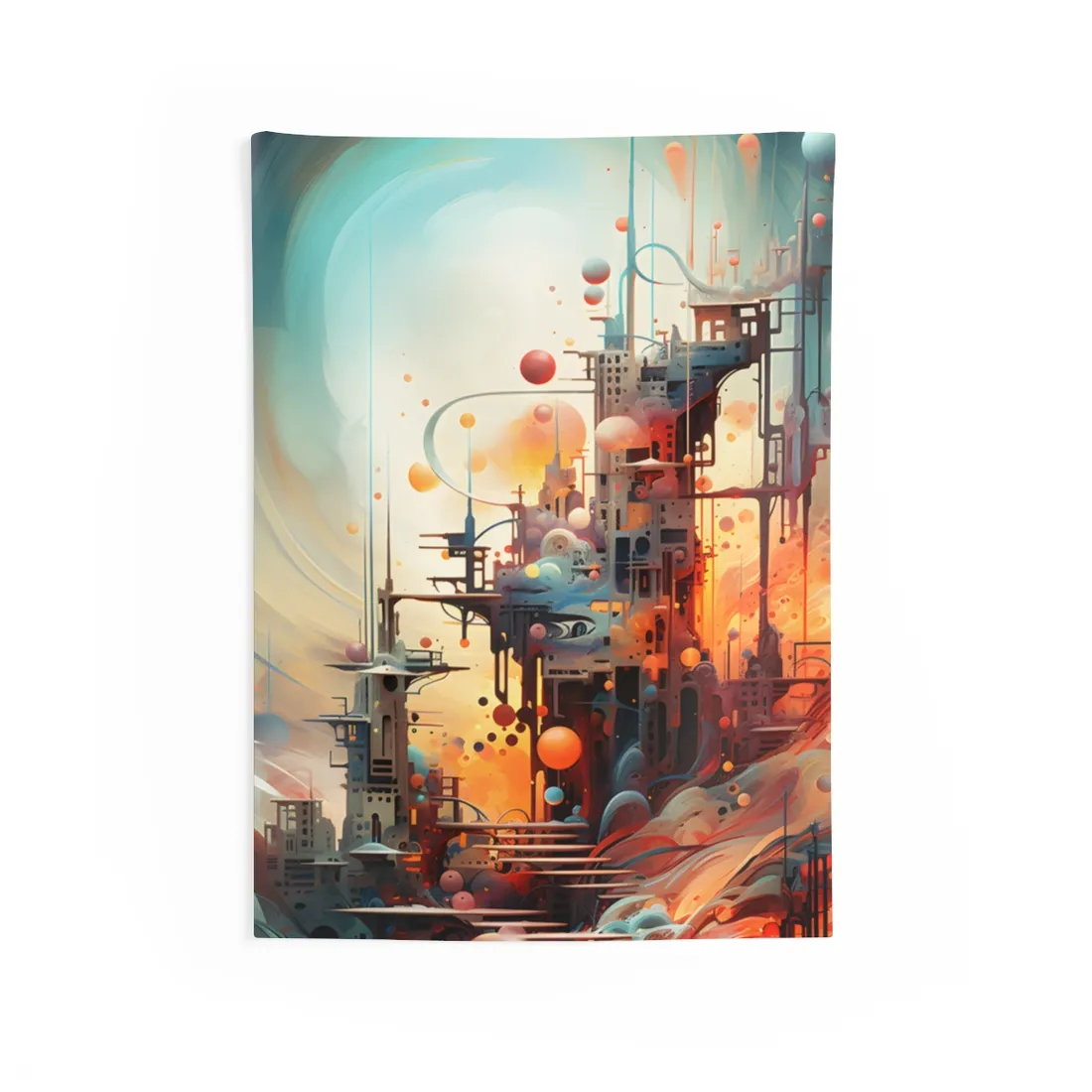Cyber Dreamscape: Abstract - Wall Tapestry