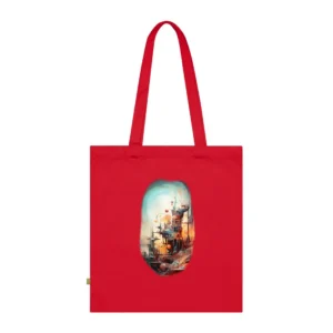 Floating Spheres over Futuristic City Tote Bag