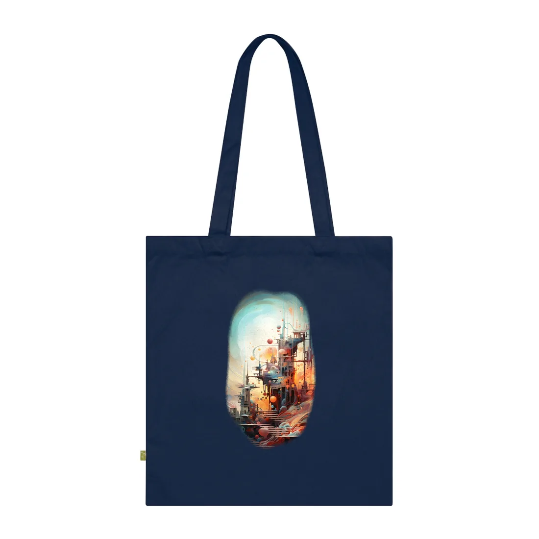 Cyber Dreamscape: Abstract - Tote Bag (French Navy)