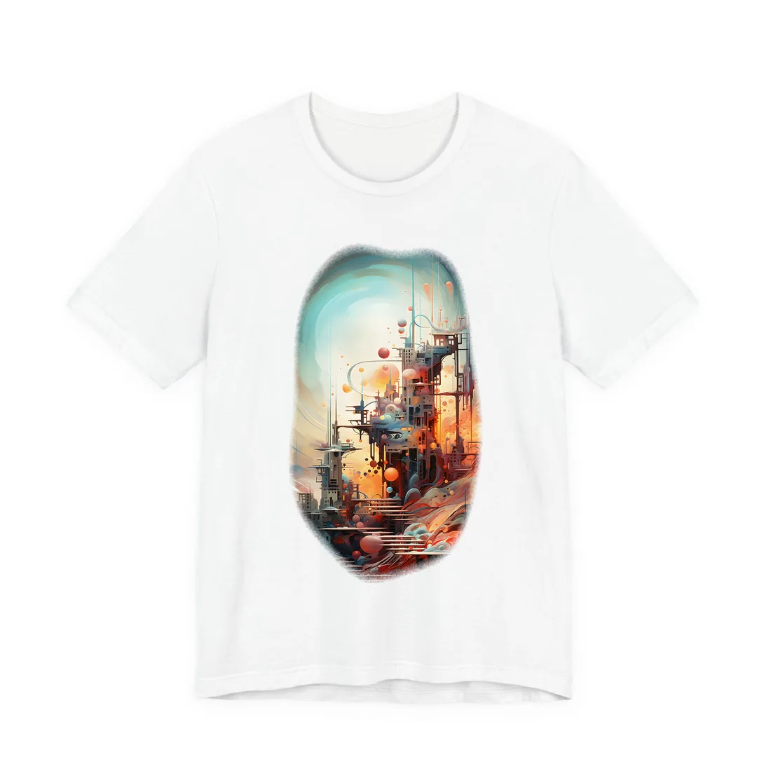 Cyber Dreamscape: Abstract - T-Shirt (White)