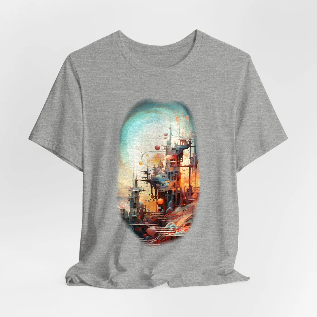 Cyber Dreamscape: Abstract - T-Shirt (Athletic Heather)