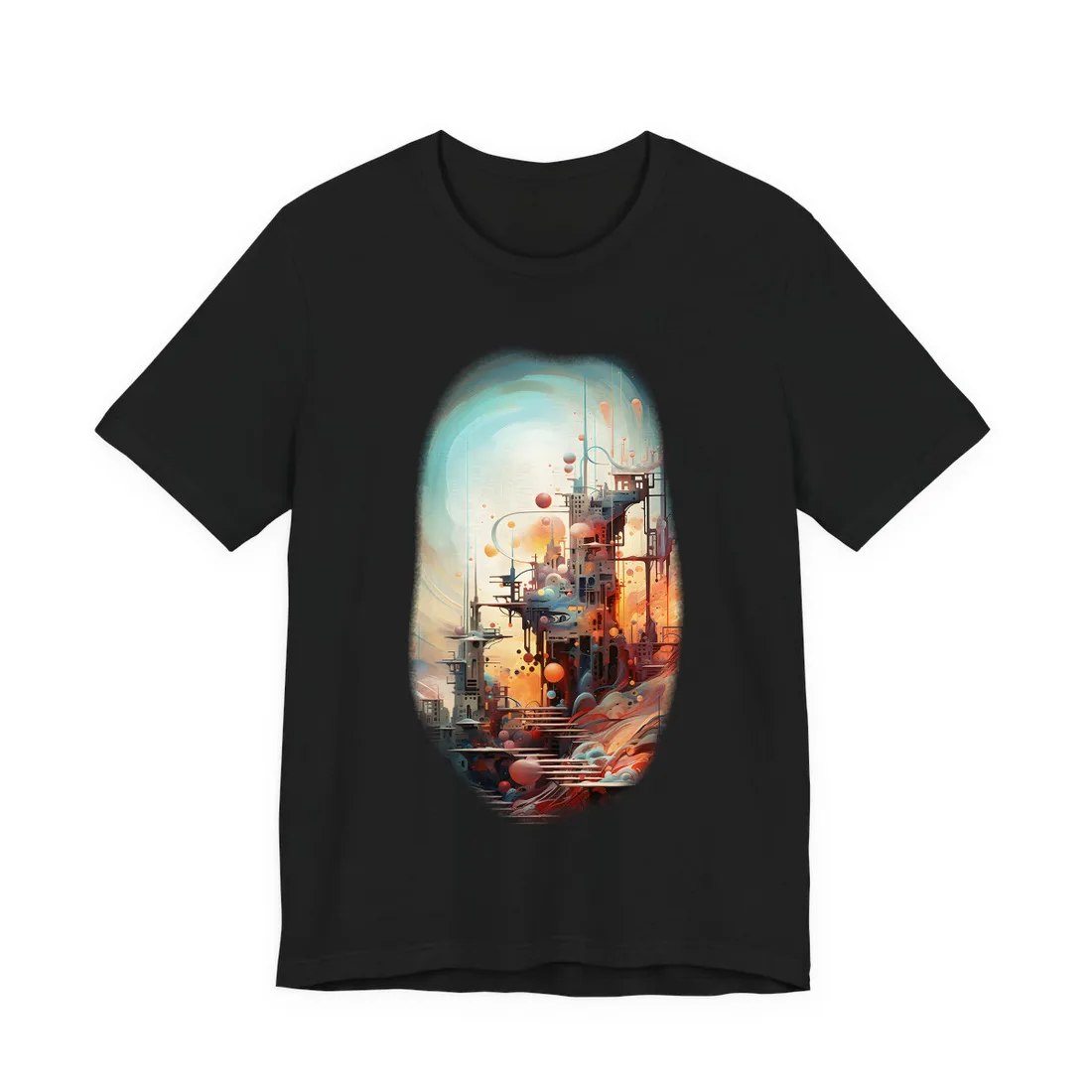 Cyber Dreamscape: Abstract - T-Shirt (Black)