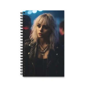 Woman in Leather Jacket Spiral Notebook