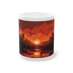 Sunset over City Skyline Mug