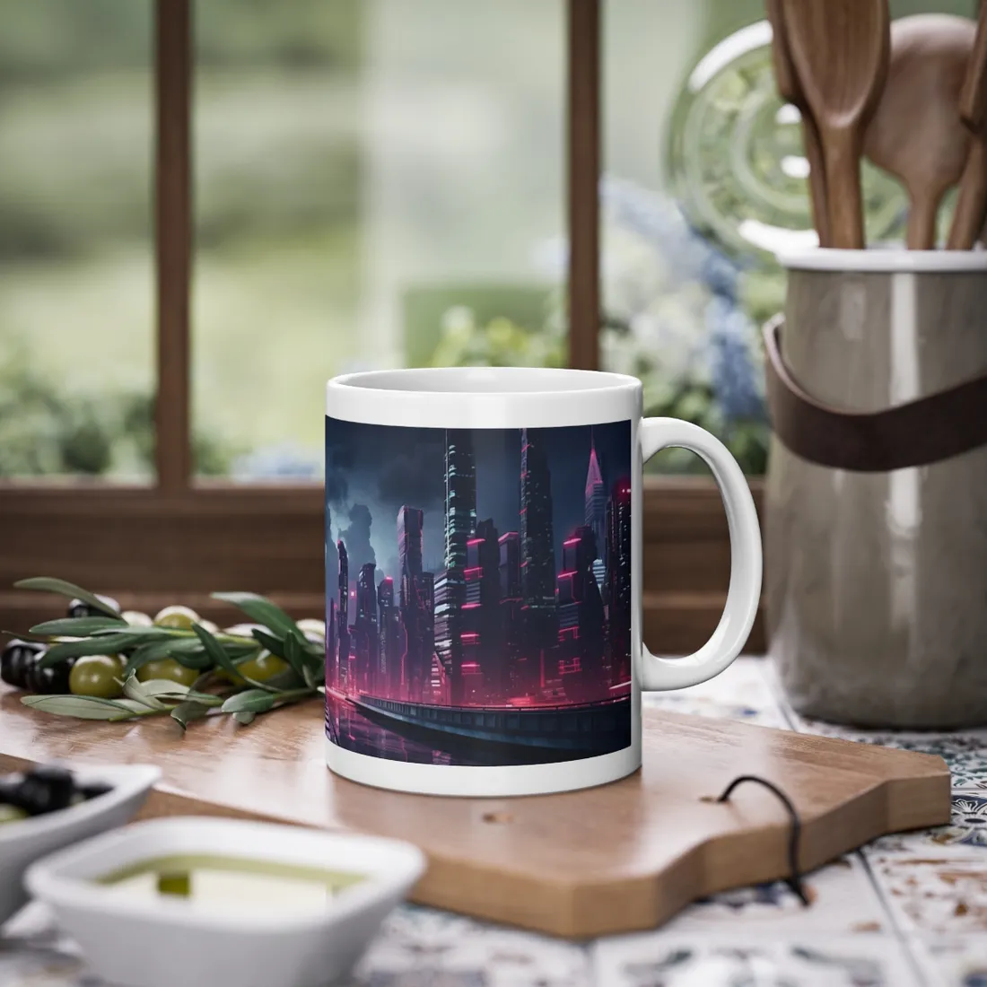 Cyberpunk City Night: Modern - Mug