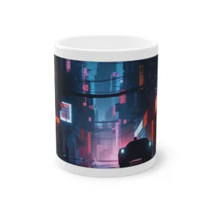 Neon Alley with Parked Car Mug