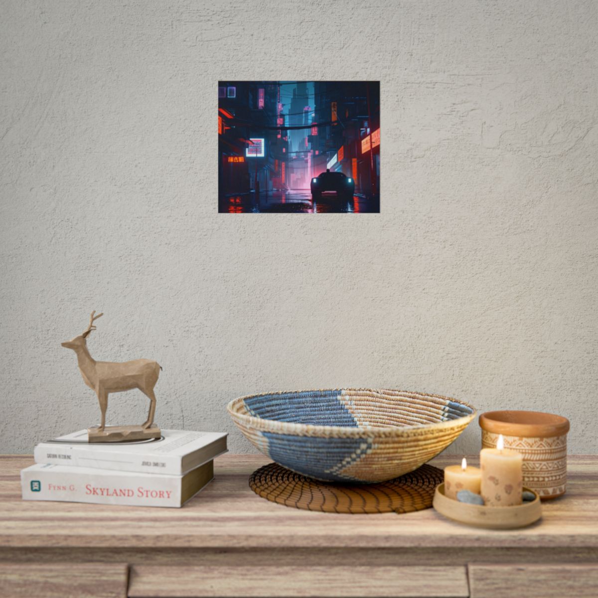 Cyberpunk City Night: Urban Dreams Digital Art - Poster