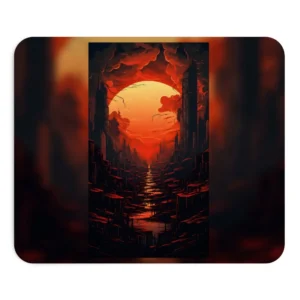 Red Sun over City Mouse Pad