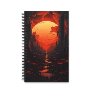 Red Sun over City Spiral Notebook