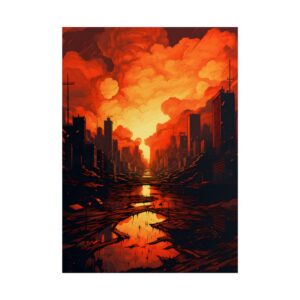 Glowing Ember Skyline Poster