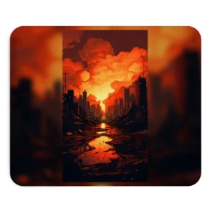 Glowing Ember Skyline Mouse Pad
