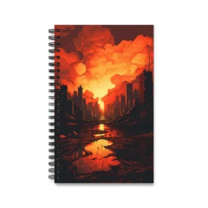 Glowing Ember Skyline Spiral Notebook