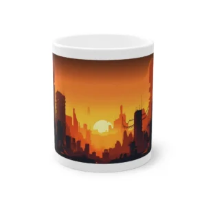 Silhouetted City at Sunset Mug