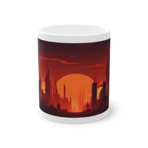 Red Sunset City Skyline Mug