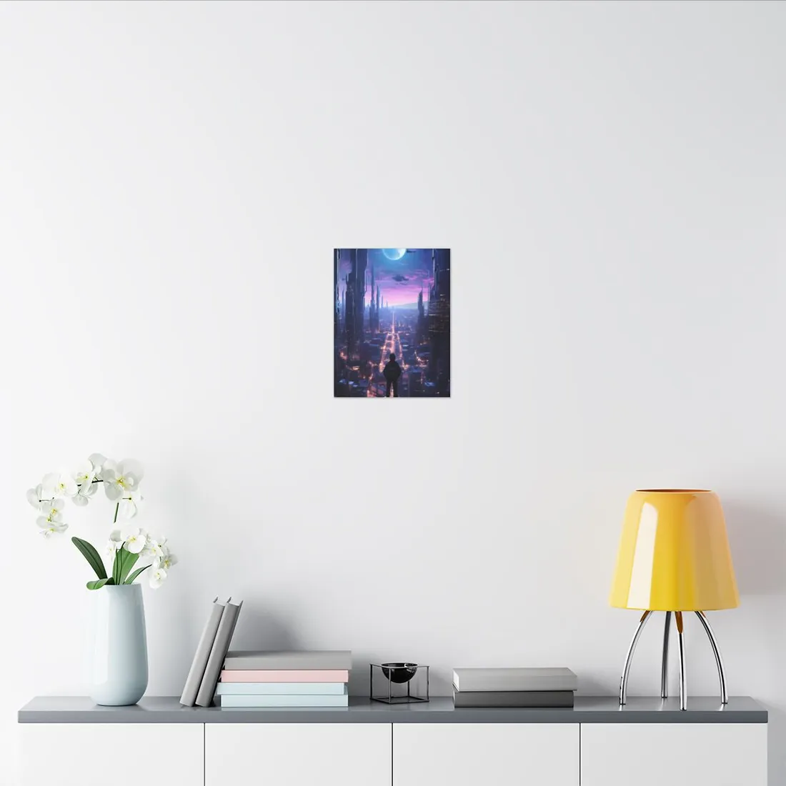Cyberpunk Cityscape: Dystopian Future Urban - Canvas