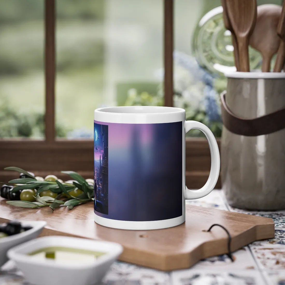 Cyberpunk Cityscape: Dystopian Future Urban - Mug