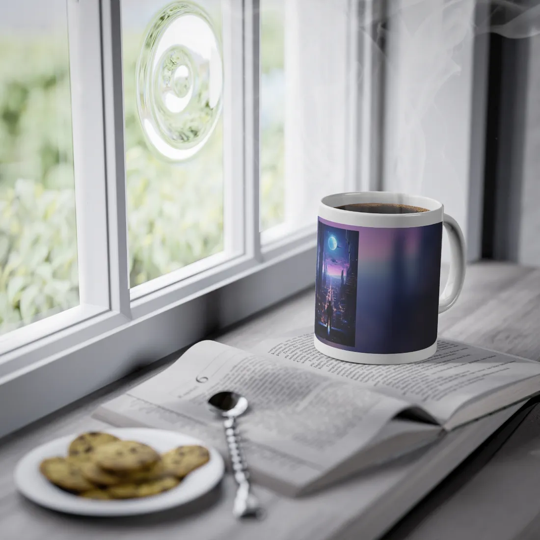 Cyberpunk Cityscape: Dystopian Future Urban - Mug