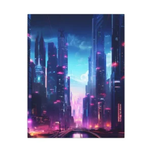 Futuristic City at Night Canvas Print