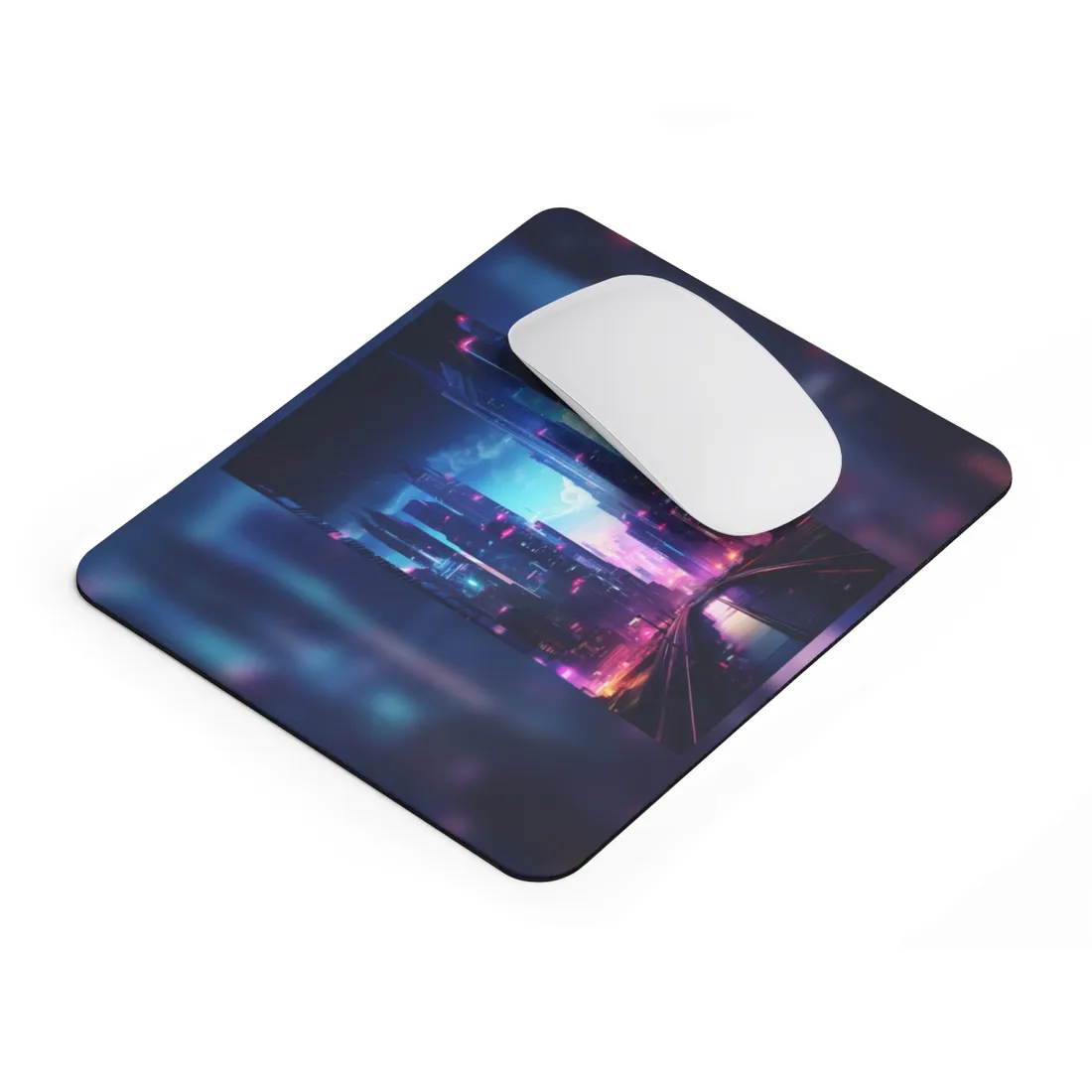 Cyberpunk Cityscape: Futuristic Urban Dreams - Mouse Pad