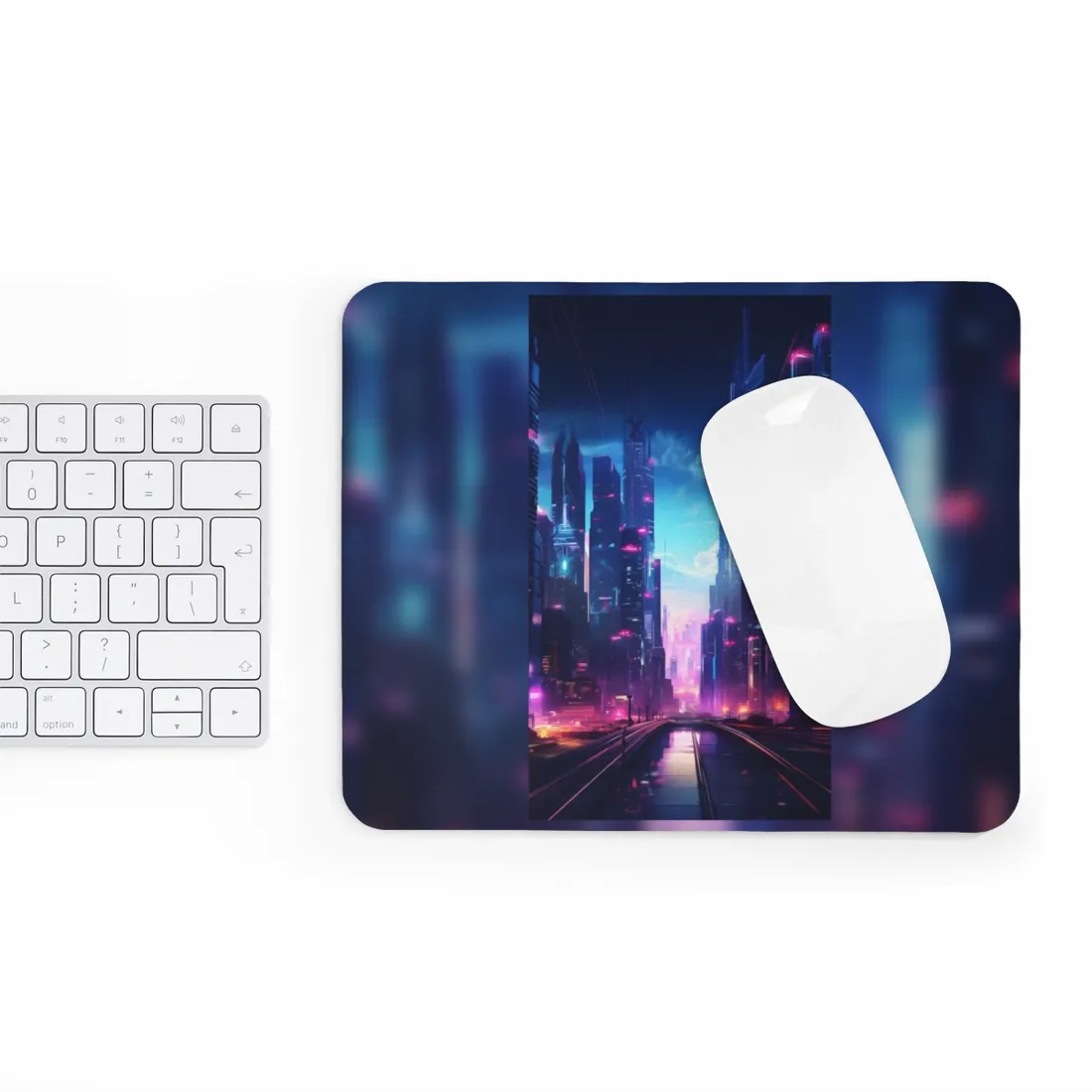 Cyberpunk Cityscape: Futuristic Urban Dreams - Mouse Pad