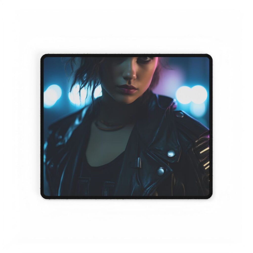 Cyberpunk Dark Beauty: Teenage Artwork - Desk Mat
