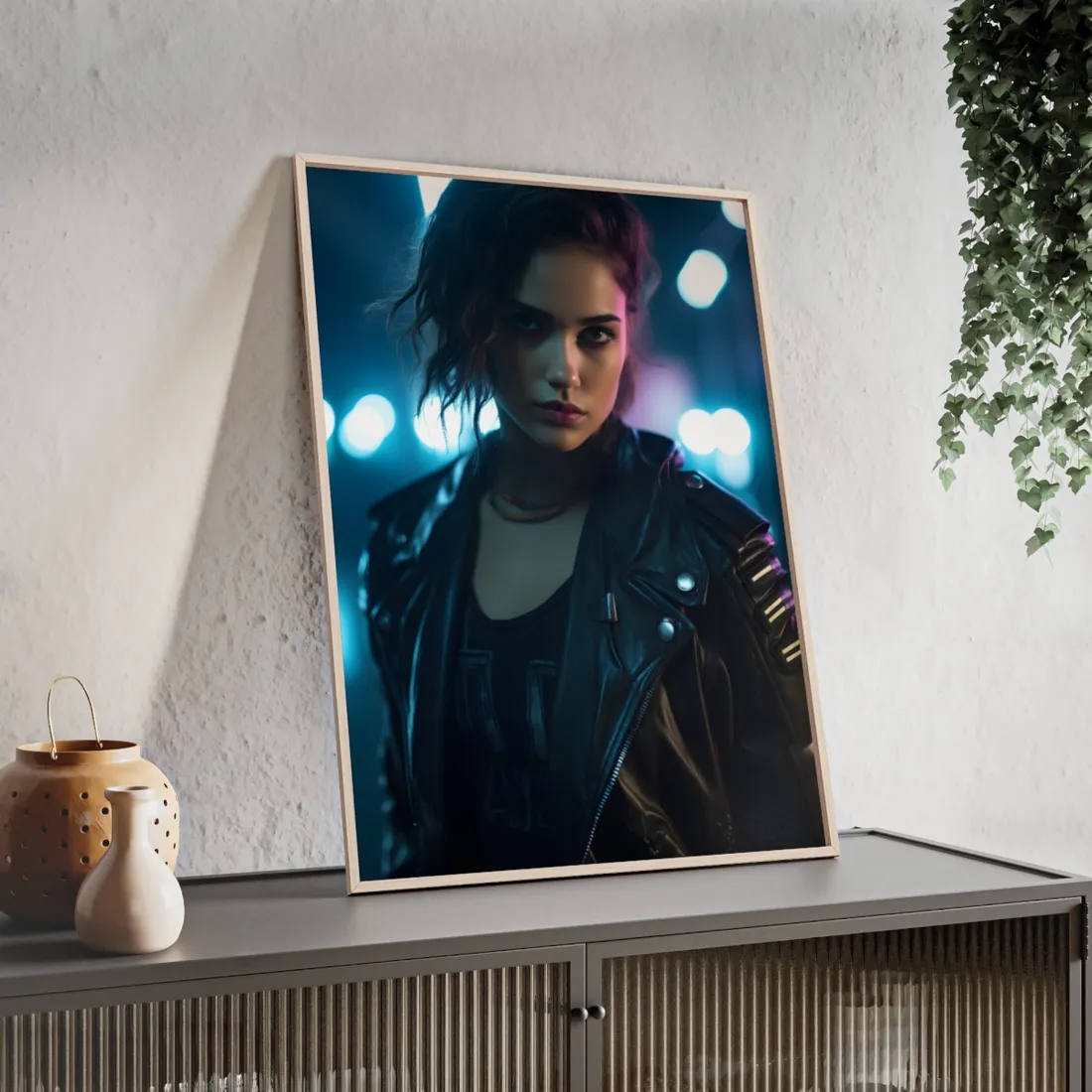 Cyberpunk Dark Beauty: Teenage - Framed Poster