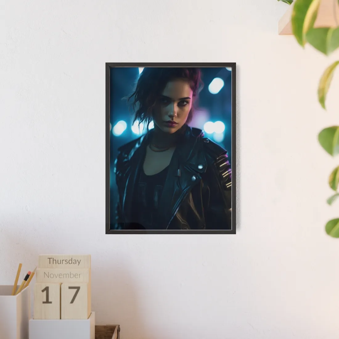 Cyberpunk Dark Beauty: Teenage - Framed Poster