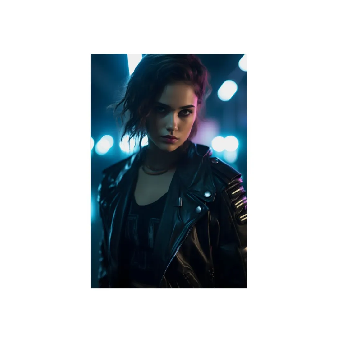 Cyberpunk Dark Beauty: Teenage - Metal Poster