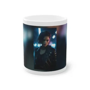 Woman in Biker Jacket Mug