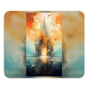 Spired City with Glowing Archway Mouse Pad