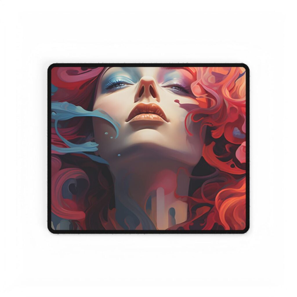 Cyberpunk Dreamscape: Futuristic City Digital Art - Desk Mat