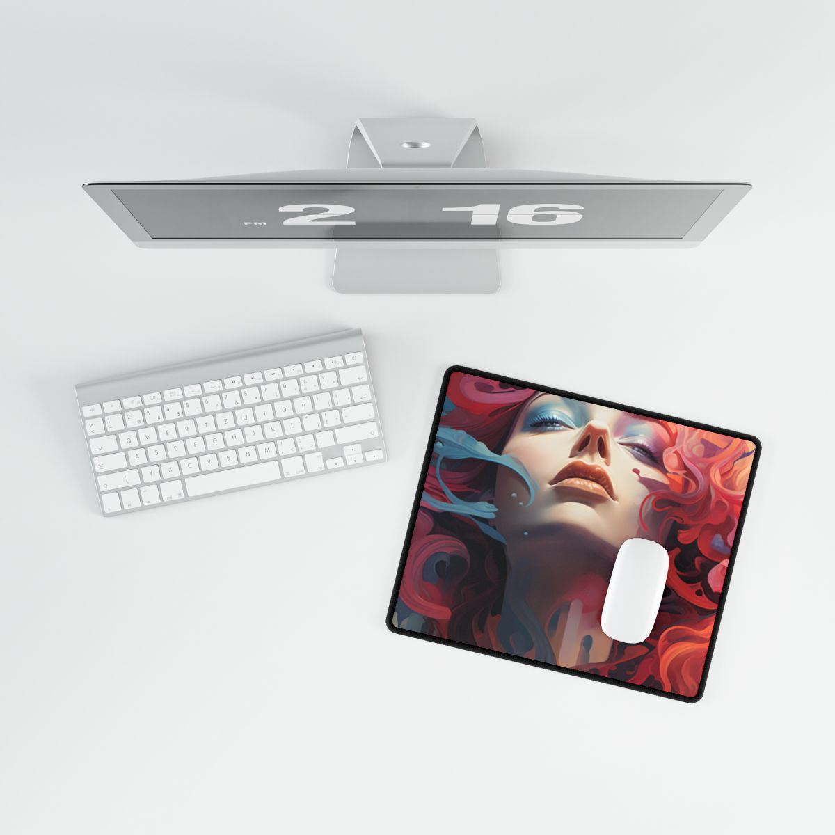 Cyberpunk Dreamscape: Futuristic City Digital Art - Desk Mat