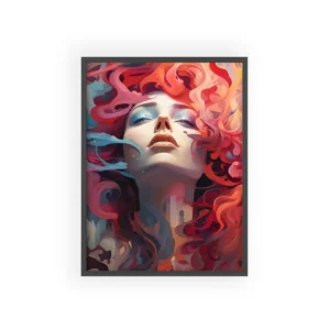 Swirling Red Reverie Framed Poster