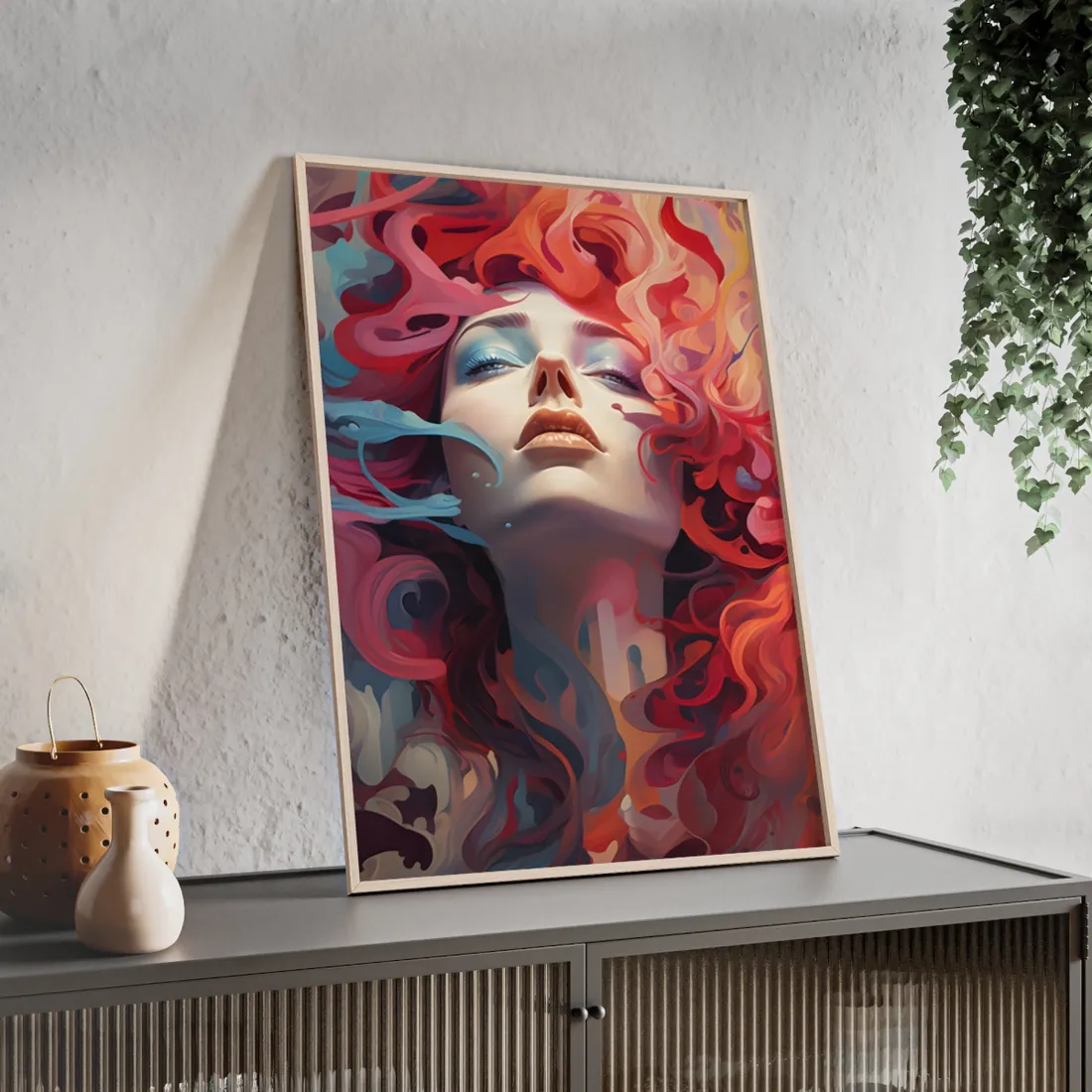 Cyberpunk Dreamscape: Futuristic City Digital Art - Framed Poster