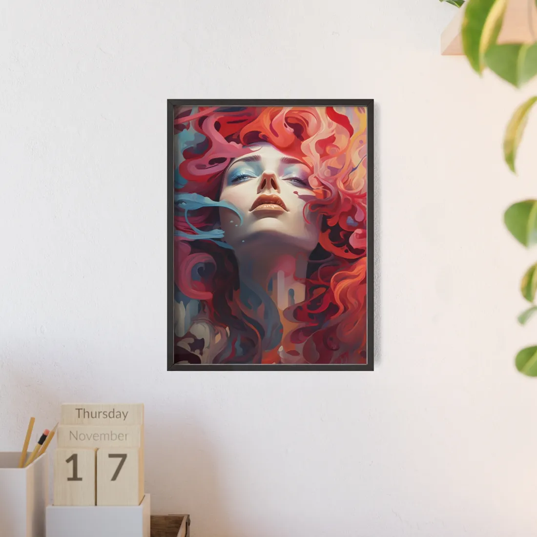 Cyberpunk Dreamscape: Futuristic City Digital Art - Framed Poster