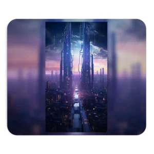 Futuristic City with Twin Towers Mouse Pad