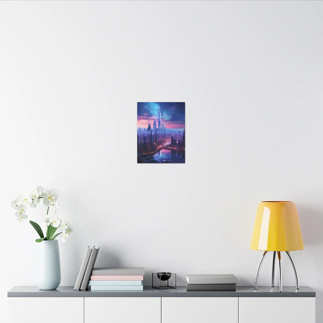 Cyberpunk Dystopia: Futuristic Cityscape Digital Art - Canvas